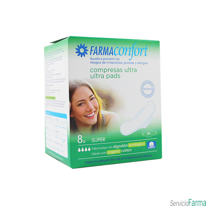 Farmaconfort Compresas SUPER Ultrafinas largas Algodón 8 uds