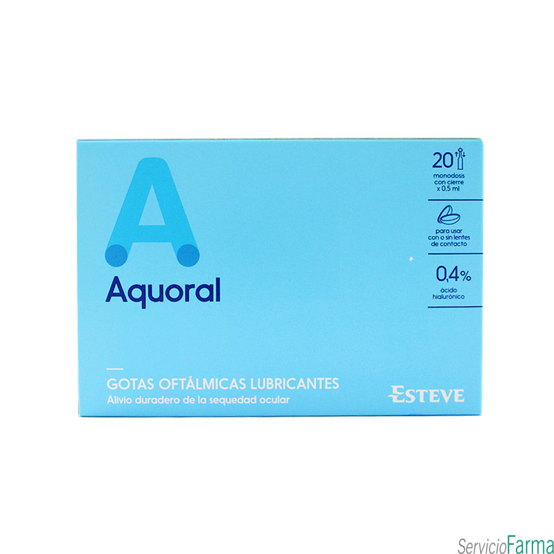 Aquoral Gotas oftálmicas lubricantes Monodosis 20 unidades 