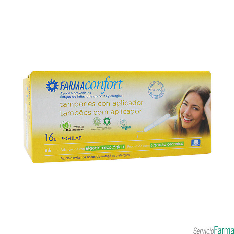 FarmaConfort Tampones con aplicador Regular Algodón 16 uds