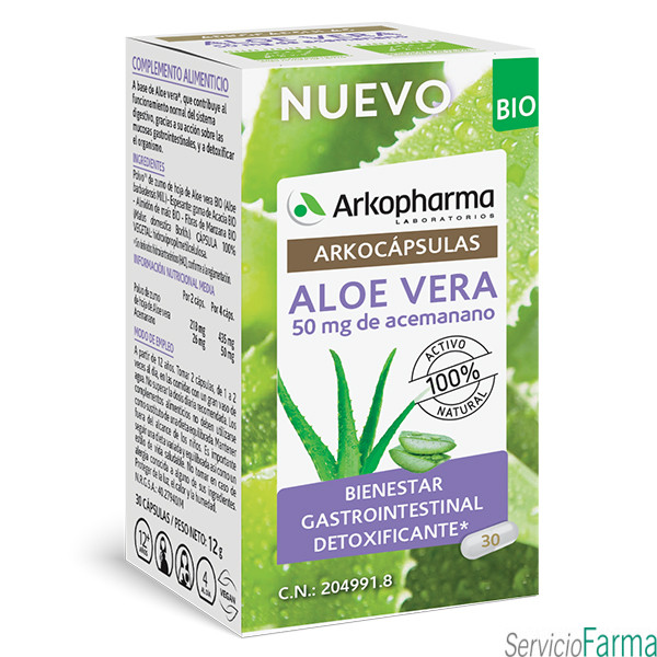Arkocápsulas Aloe Vera BIO 30 cápsulas Arkopharma