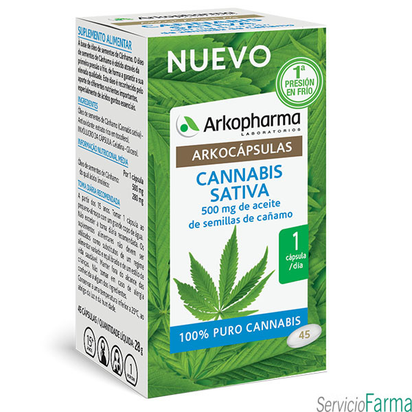 Arkocápsulas Cannabis Sativa 45 cápsulas Arkopharma