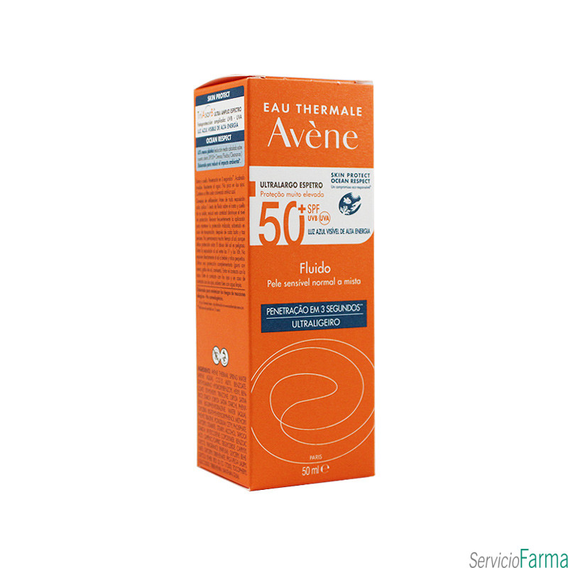 Avene Solar Fluido Ultraligero Pieles normales o mixtas SPF50+ 50 ml