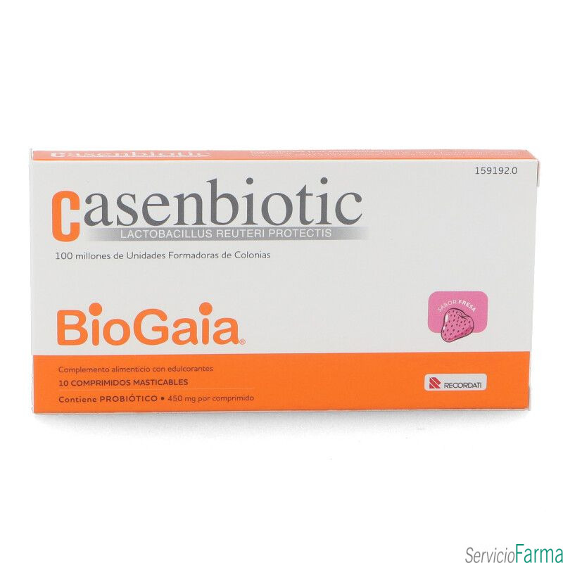 Casenbiotic Probiótico Sabor Fresa 10 comprimidos masticables