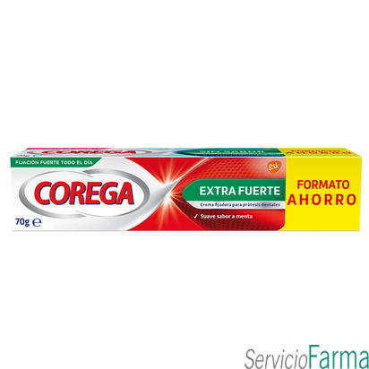 Corega Extra Fuerte Crema Prótesis Dentales Sabor menta 70 g