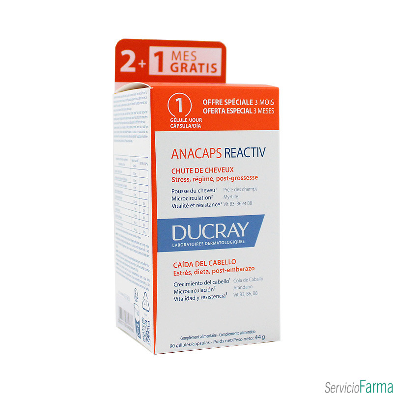 Ducray Anacaps Reactiv Complemento alimenticio 60 + 30 cápsulas