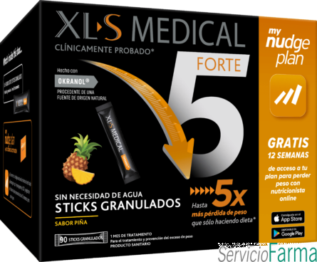 XLS Medical Forte 5 90 Sticks Granulados Sabor Piña