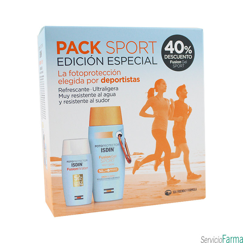 Pack Edición Especial Isdin Fusion Water SPF50+ 50 ml + Isdin Fusion Gel Sport SPF50+ 100 ml