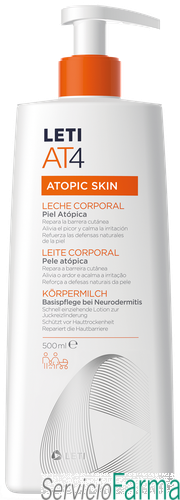 Leti AT4 Leche corporal Piel atópica 500 ml
