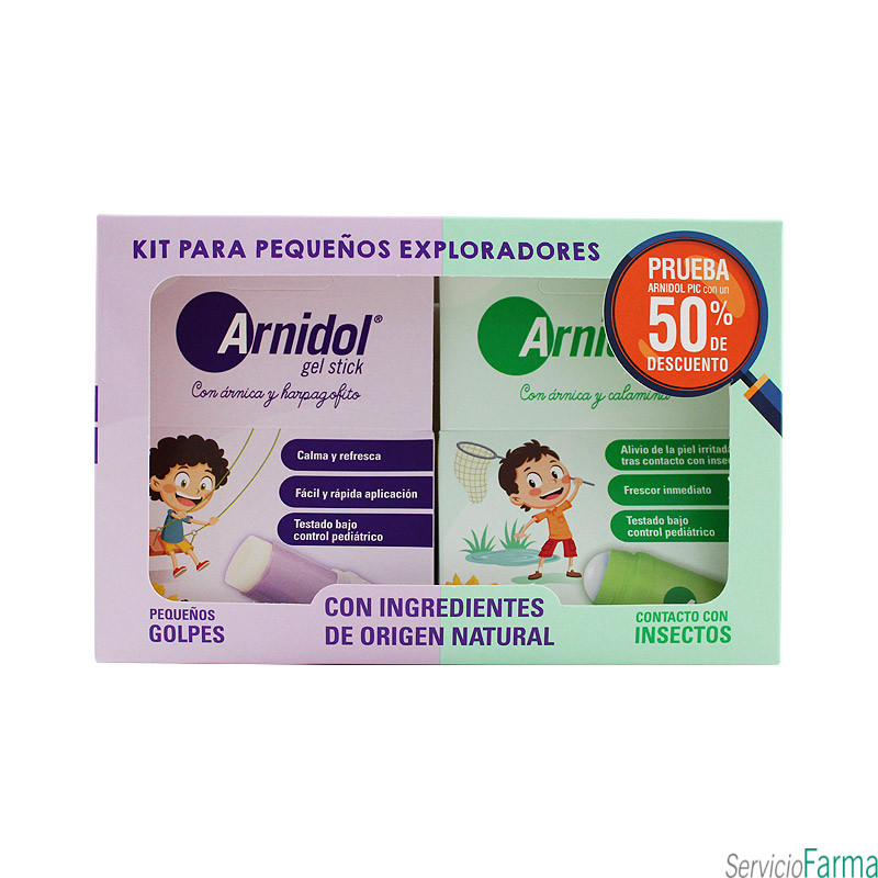 Pack Arnidol Gel stick + Arnidol Pic Roll-on Golpes y picaduras