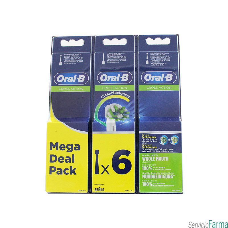 PACK Oral B recambio cross action 6 ud