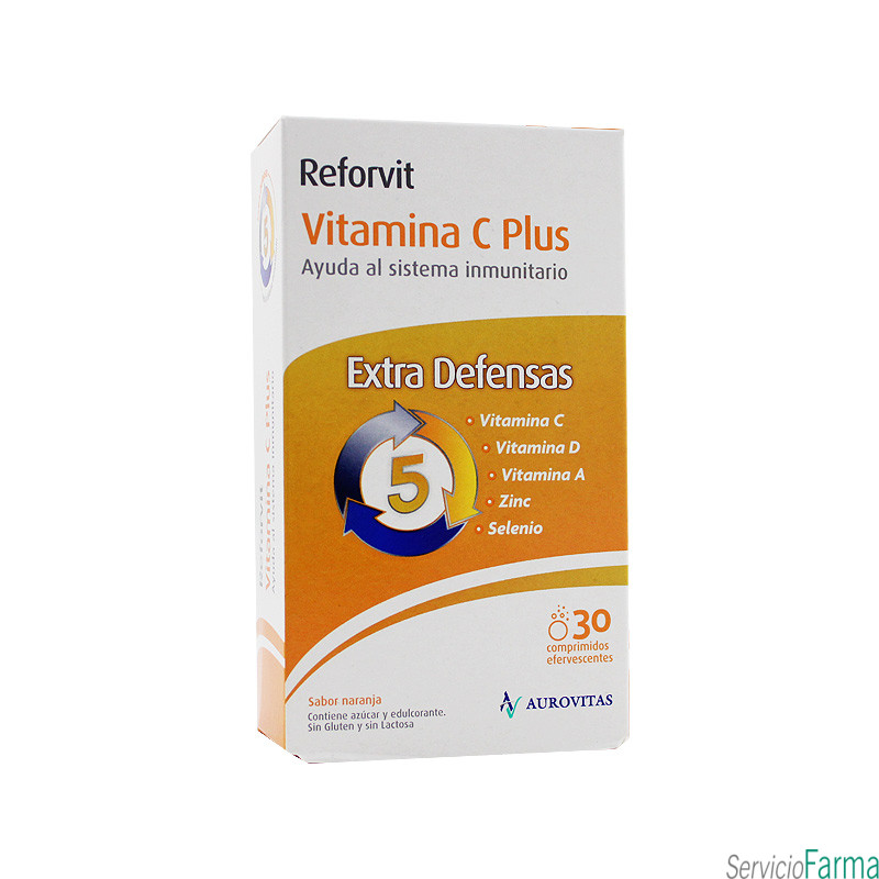 Reforvit Vitamina C Plus Extra Defensas Sabor naranja 30 comprimidos efervescentes