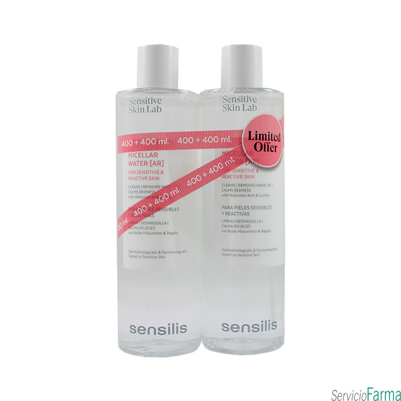 DUPLO Sensilis Micellar Water AR Agua micelar Piel reactiva 2 x 400 ml