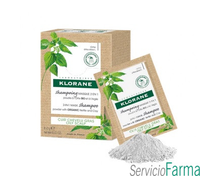 Klorane Champú Mascarilla 2 en 1 Polvo a la Ortiga 8 Sobres