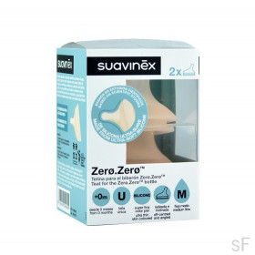 Suavinex Tetina Zero Zero Fluxo Medio Silicone + 0m 2 uds