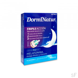 Dorminatur Triple acción Melatonina, Ginkgo biloba y cúrcuma 30 comprimidos