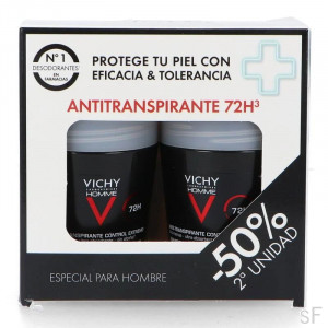 DUPLO Vichy Homme Desodorante Antitranspirante Control Extremo 72h 2 x 50 ml